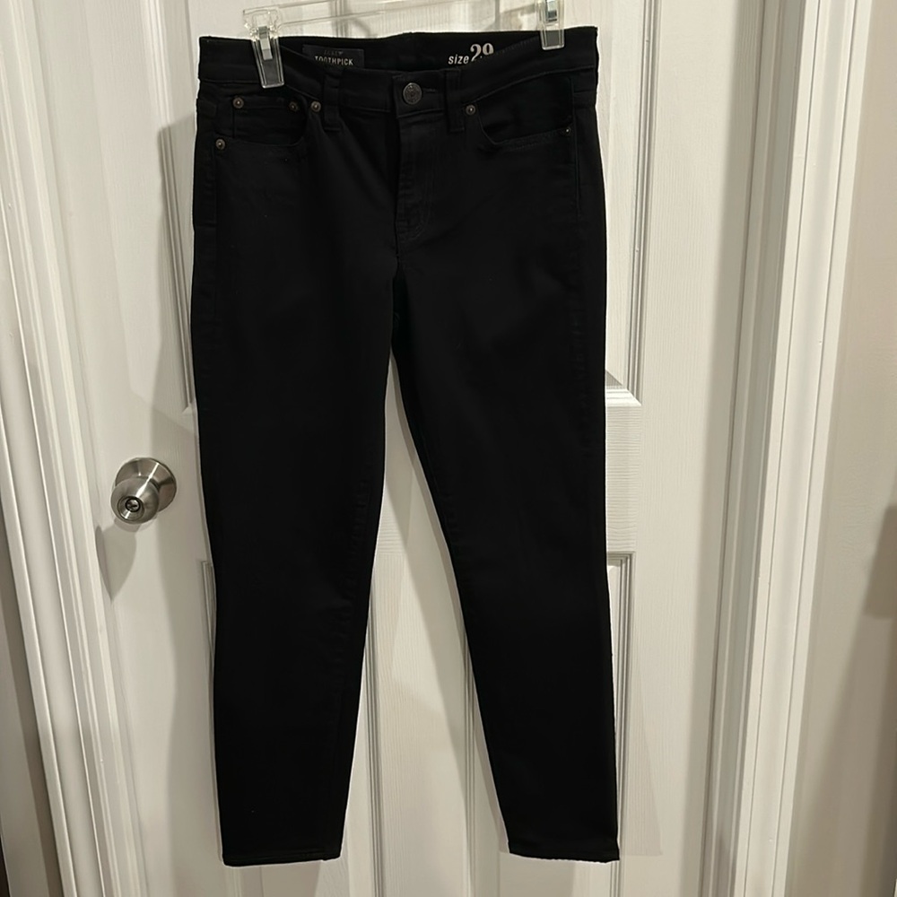 J Crew size 29 Toothpick black denim jeans